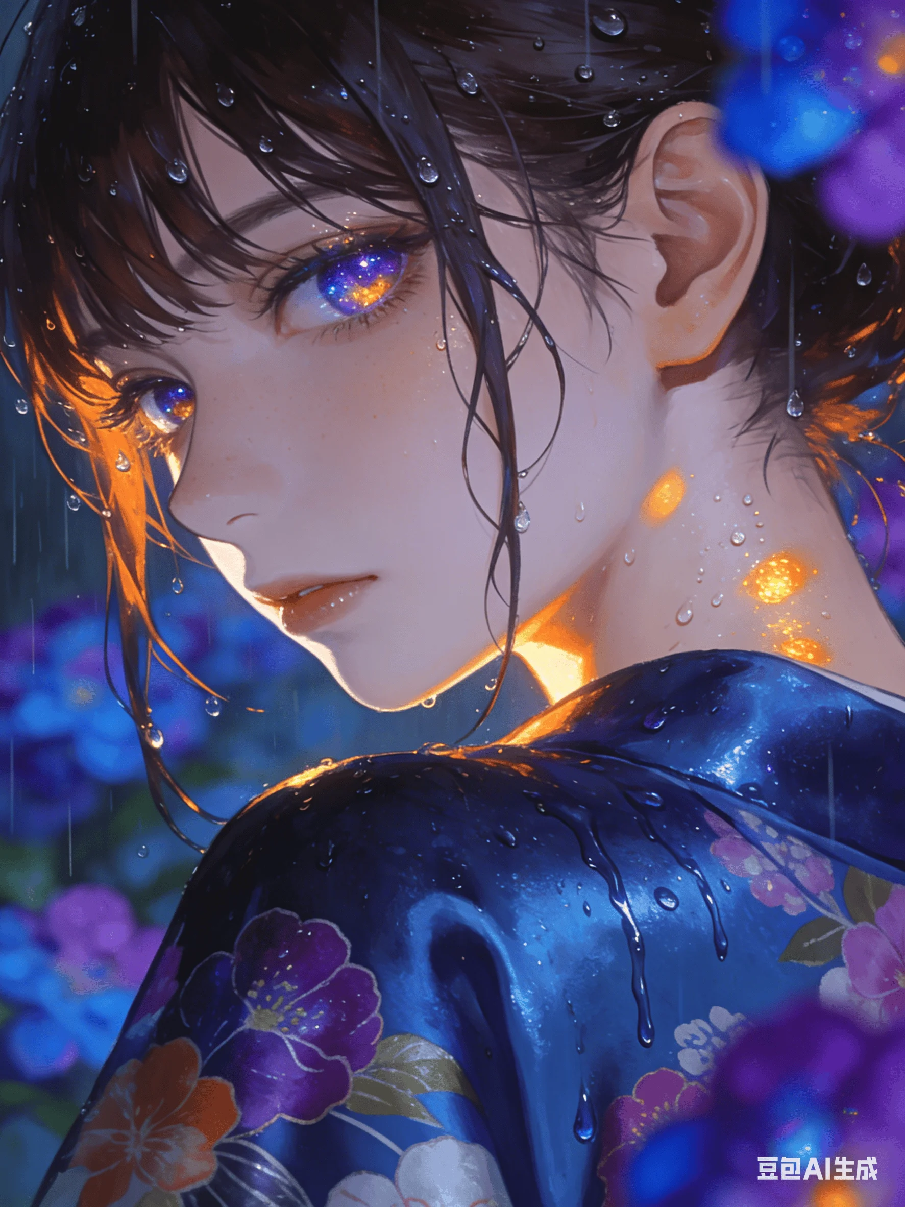 Notte di pioggia nel vicolo dei fiori, uno sguardo che incanta
