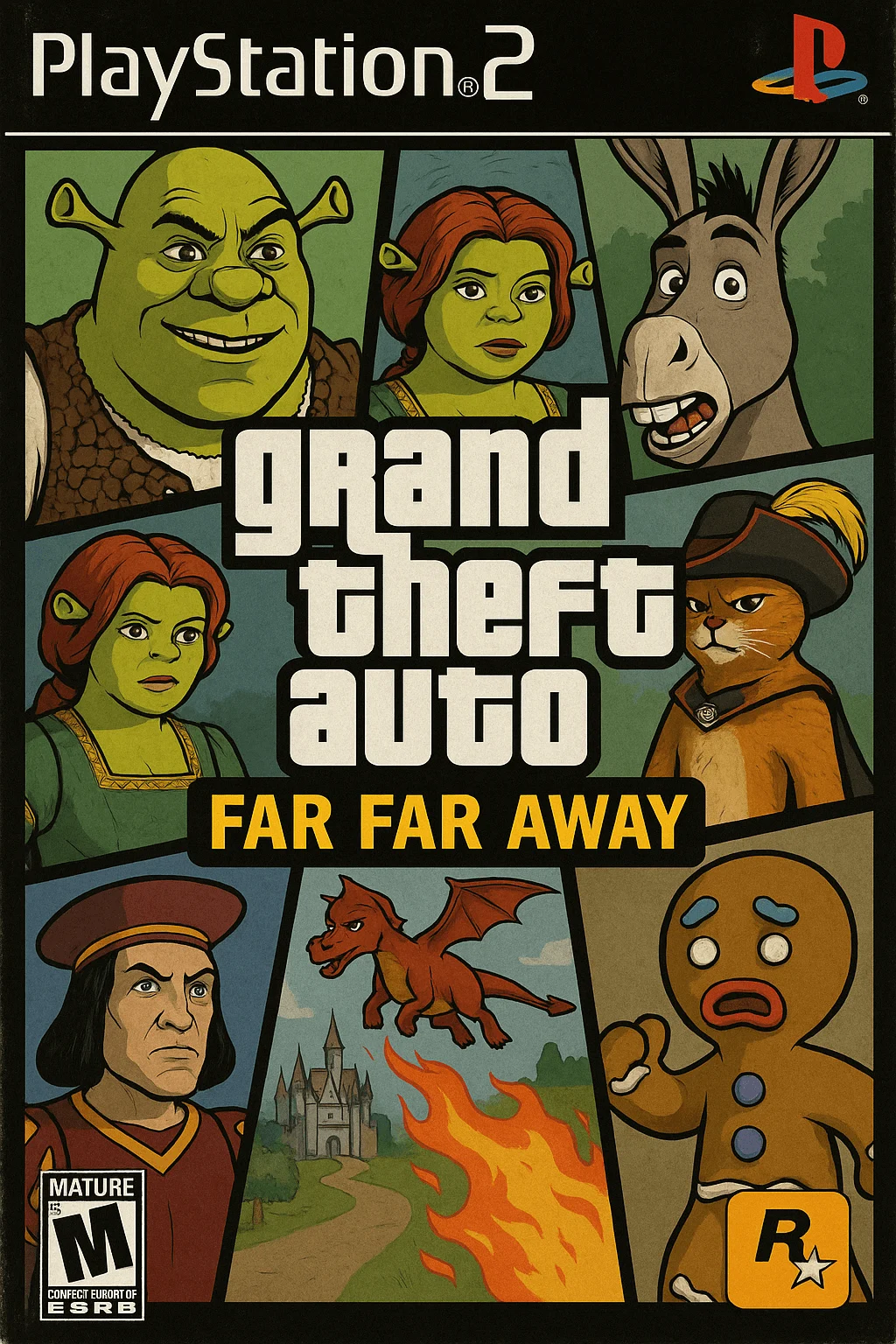 Copertina di gioco PS2 (GTA × Shrek)