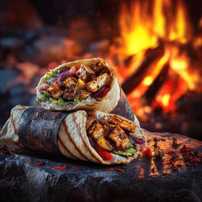 Feuriges Shawarma-Visuelles Festmahl