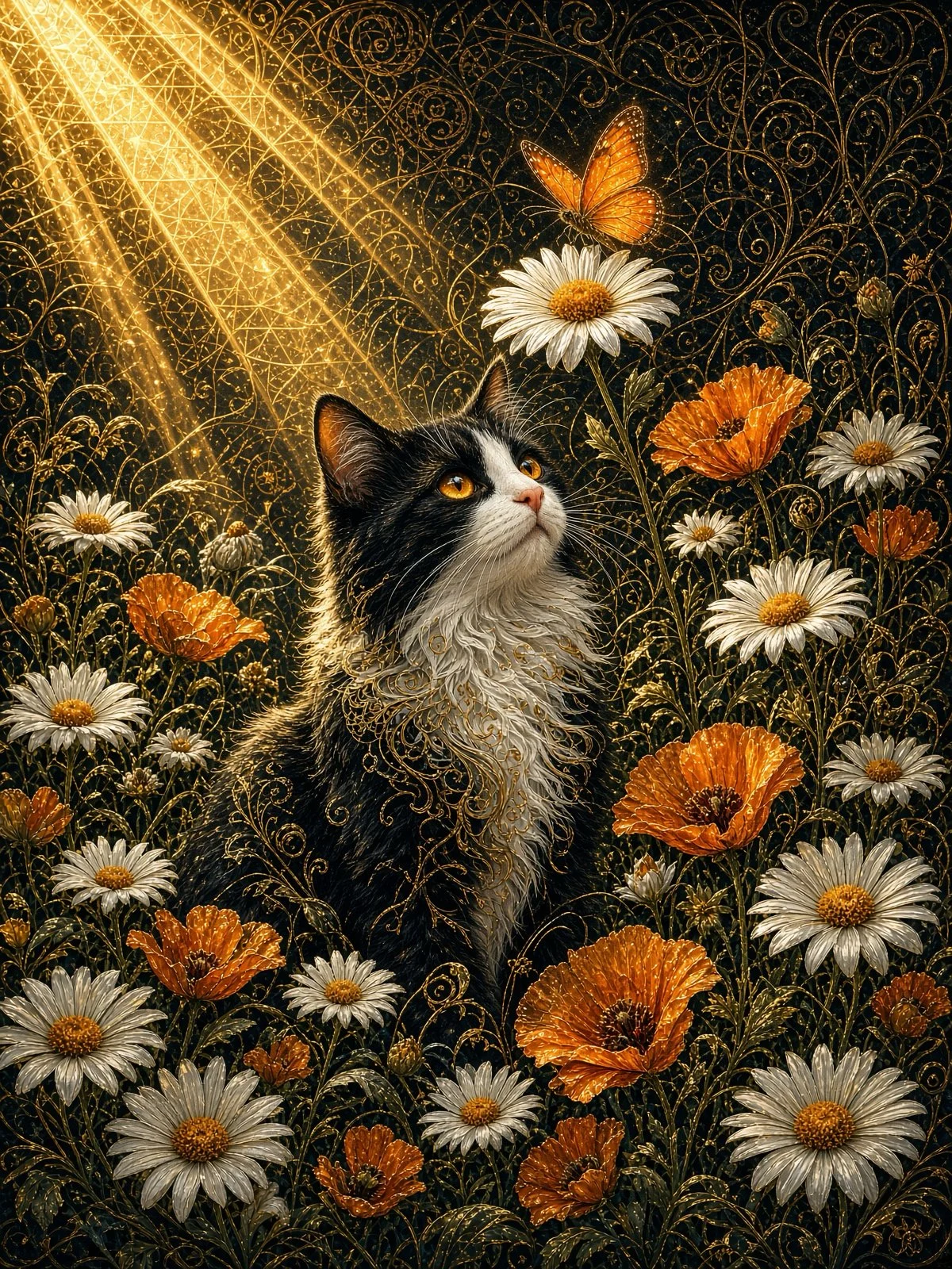 Dove la natura incontra la magia, anche un gatto curioso può inseguire un piccolo pezzo di luce…