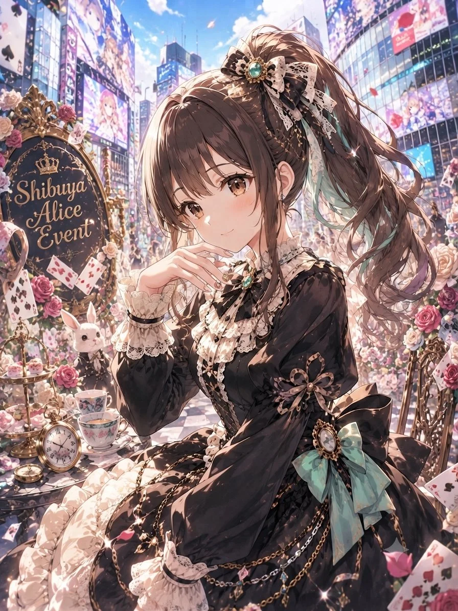 夏日涩谷精品店里的 Alice Lolita 镜子试穿