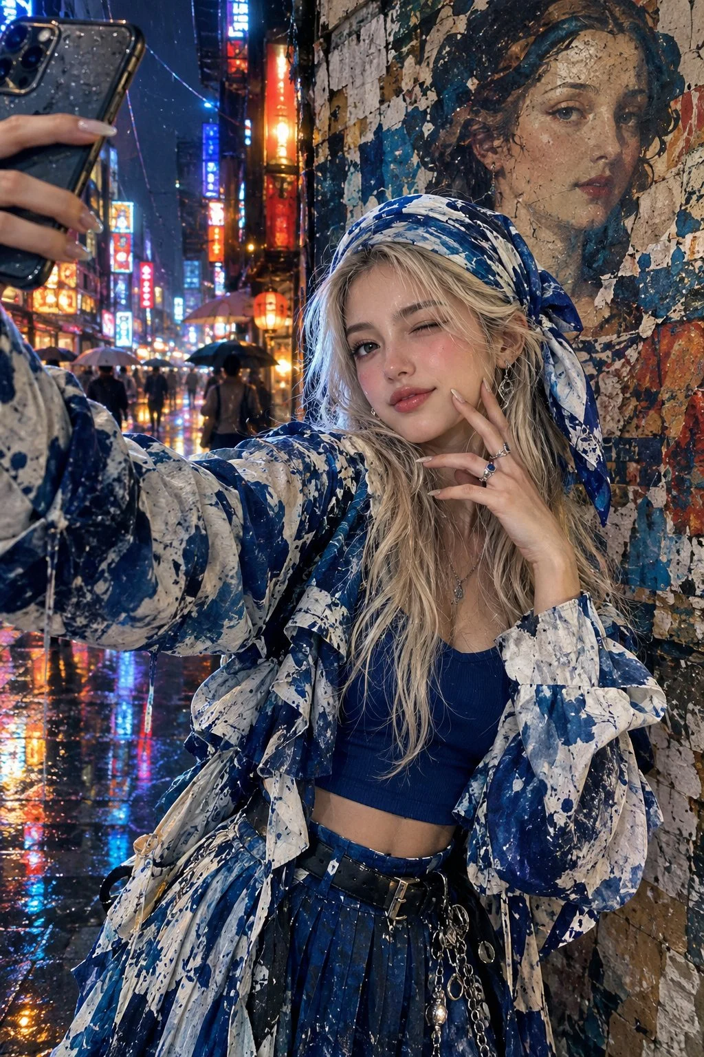 Notti al neon, atmosfere piovose e un po' di caos. 🌧️💙