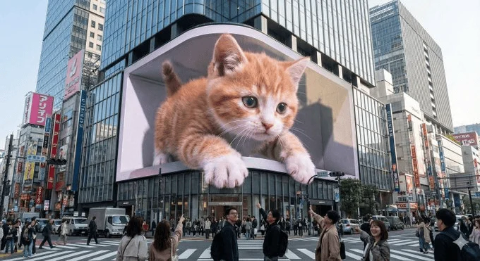 Il gioco di strada del gatto gigante