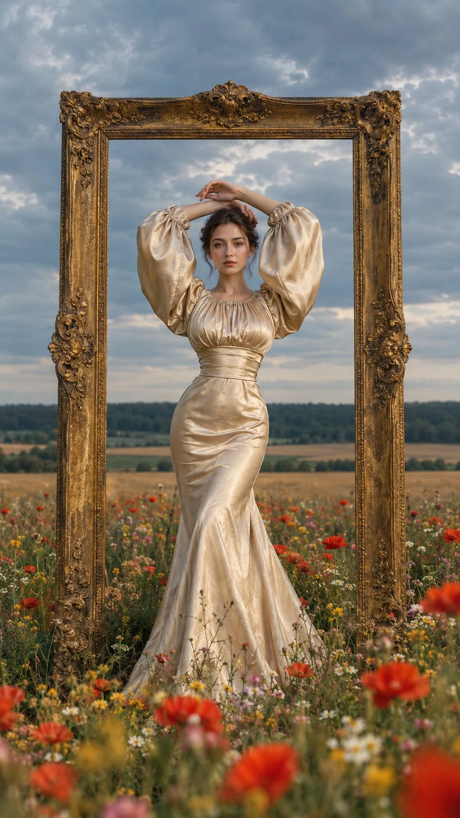 Somewhere between a forgotten painting and a dream, she stepped out of the fr…