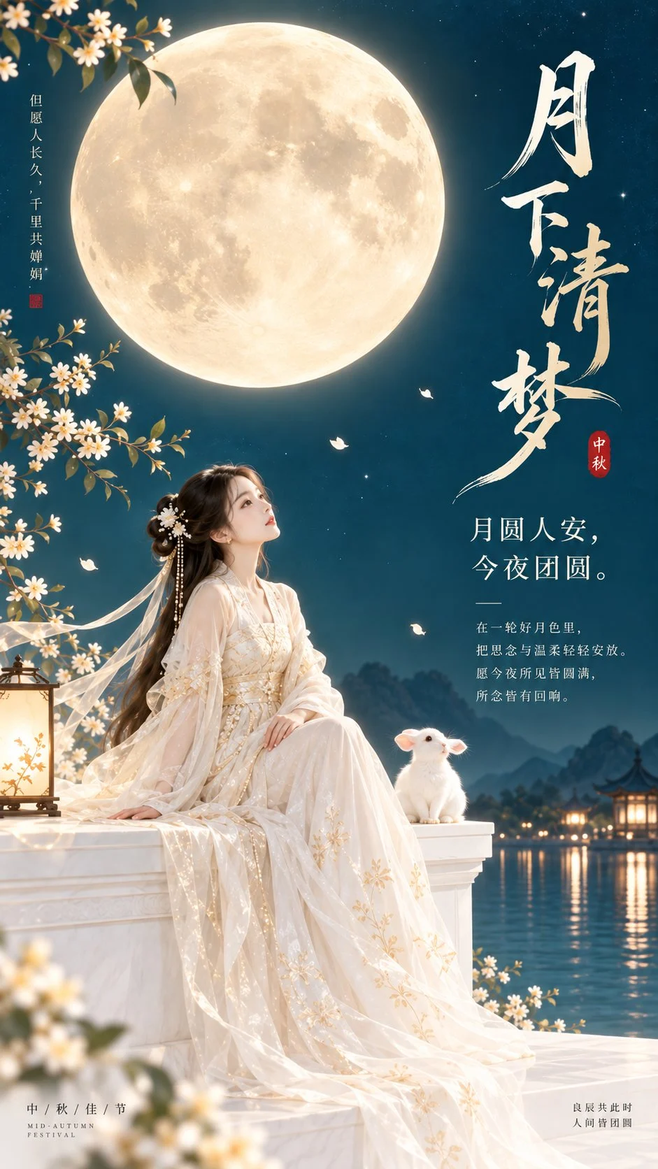 GPT Image 2.5生成中秋海报：月下清梦