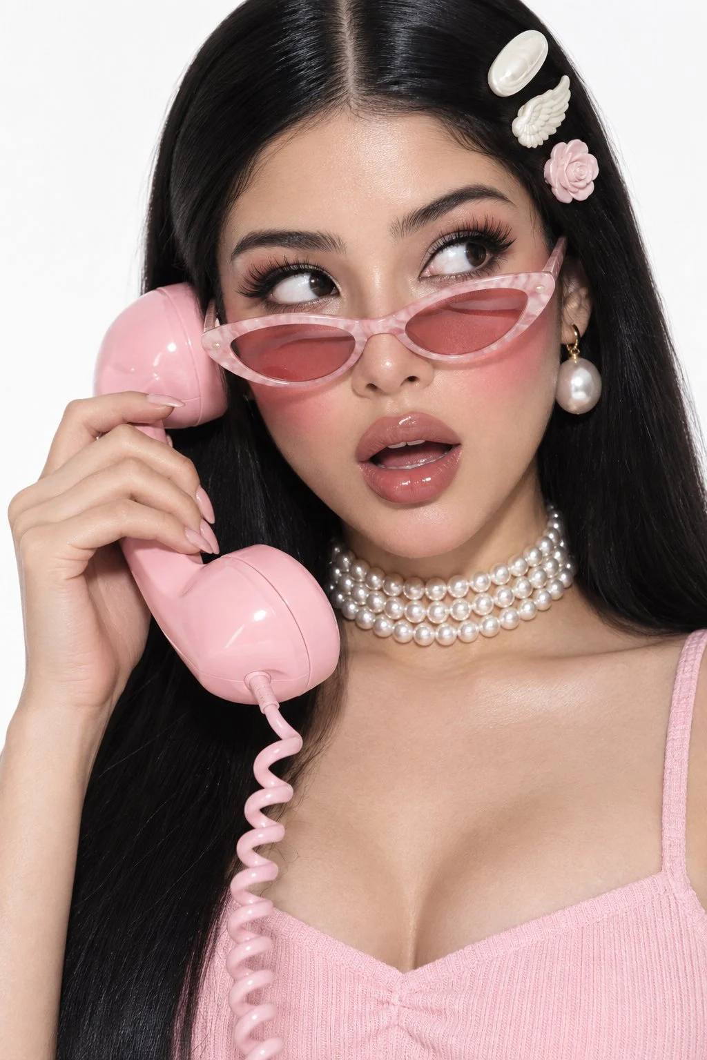 Vibrazioni rosa, labbra lucide e un po' di gossip. 💗📞✨