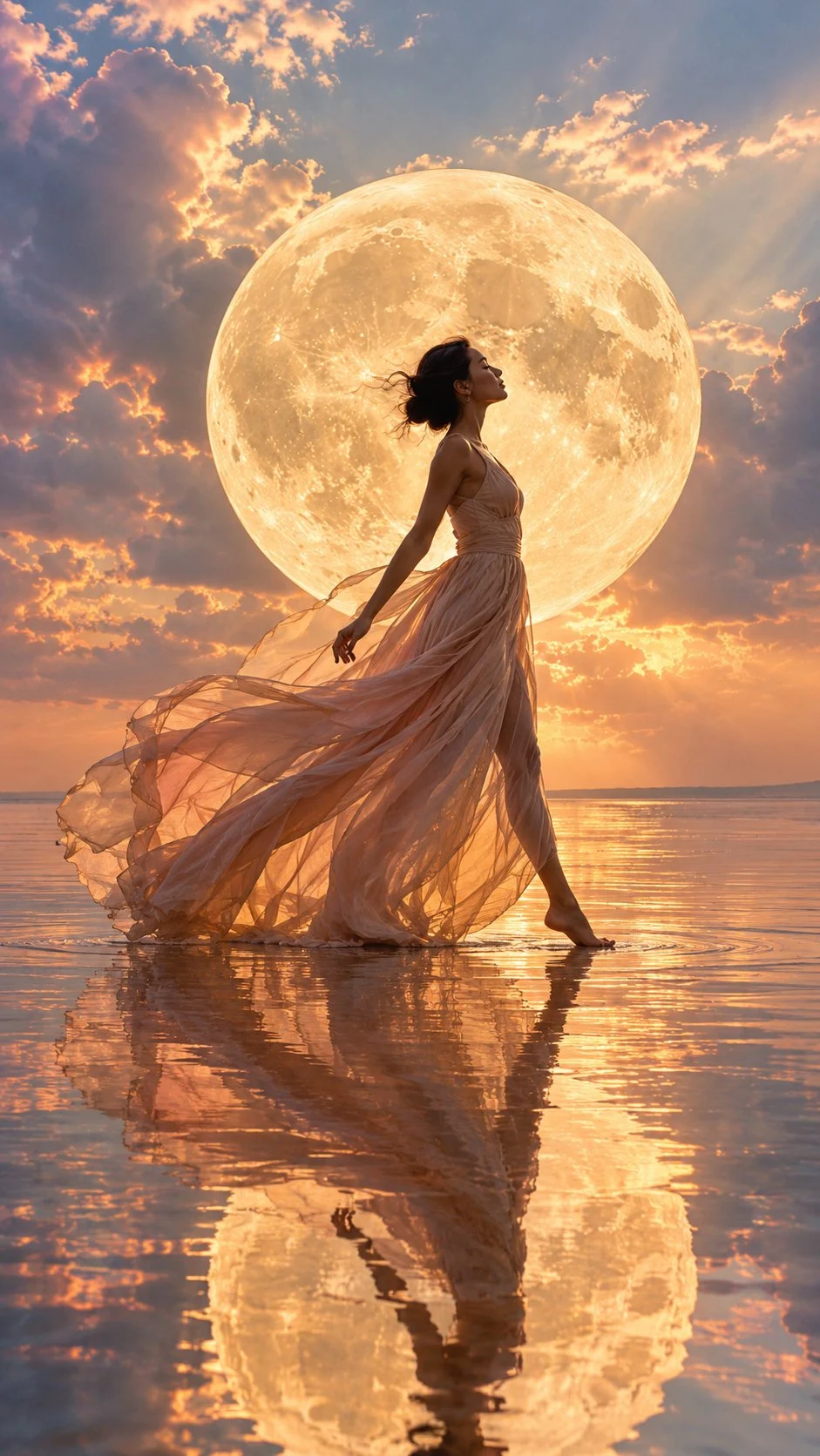 She walked where the ocean touched the moon. 🌙