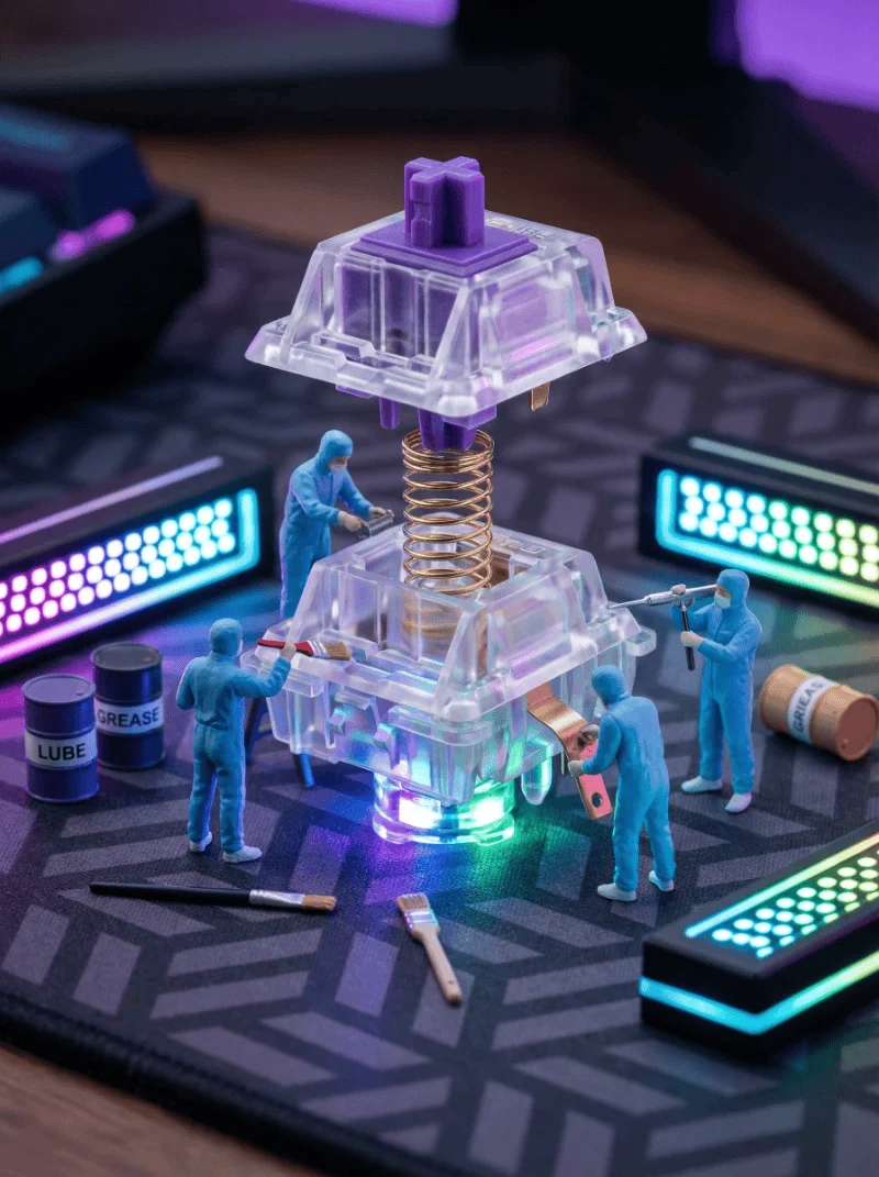 Schmier-Workstation für mechanische Tastaturschalter