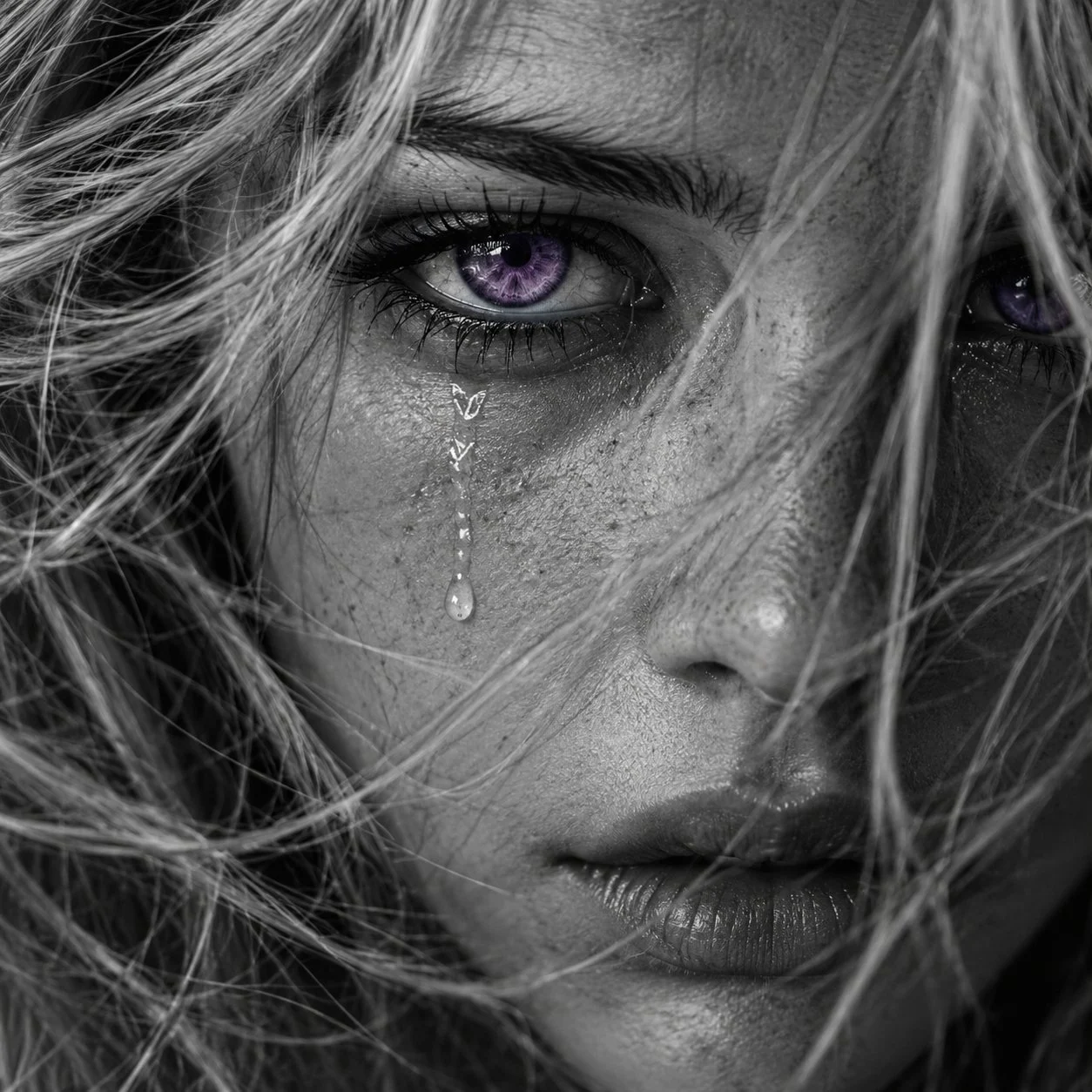 Tutto tacque, tranne le lacrime che i suoi occhi si rifiutavano di nascondere. 💜🖤