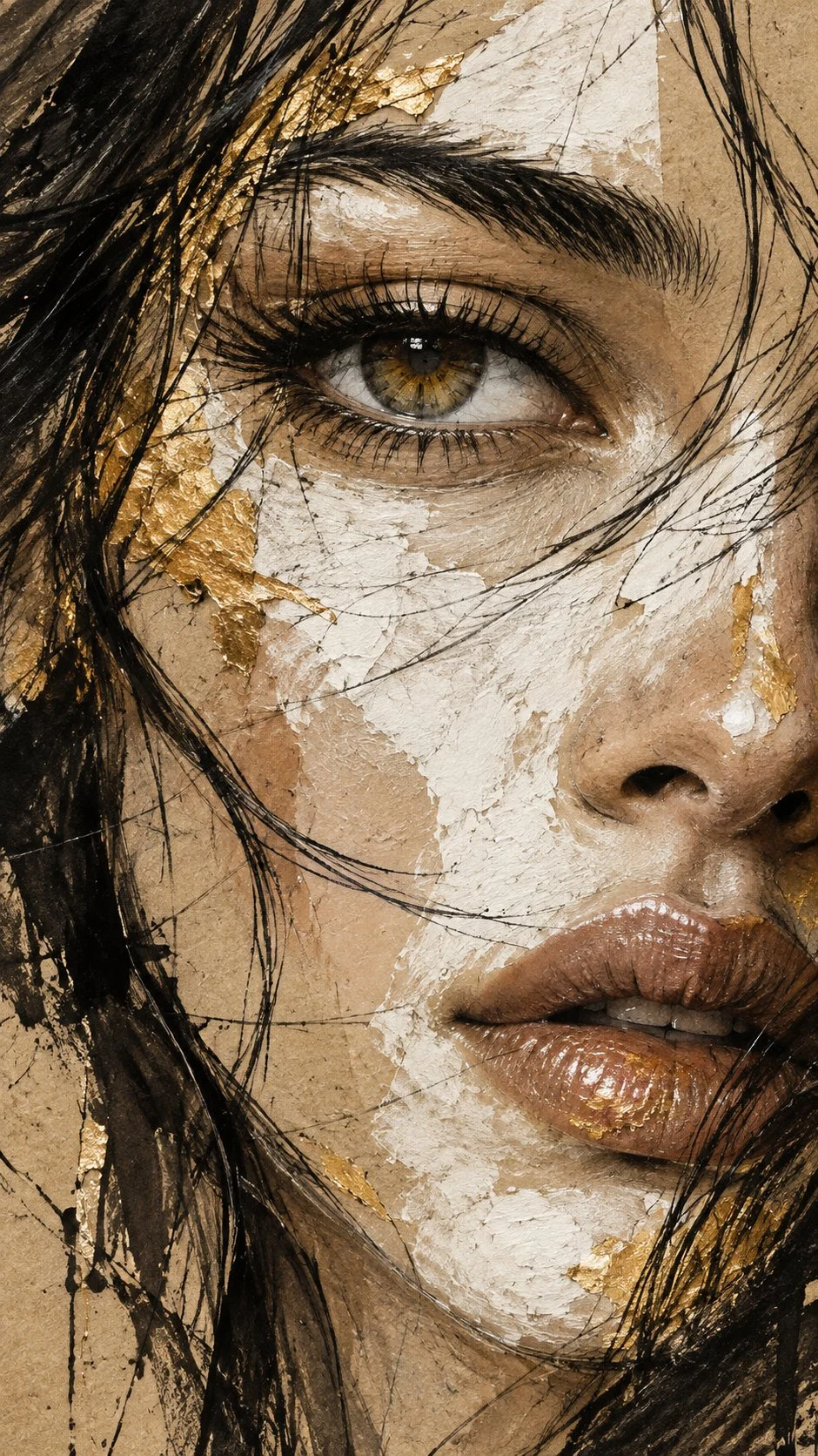 Bellezza, caos e oro—dipinti in un unico sguardo indimenticabile.