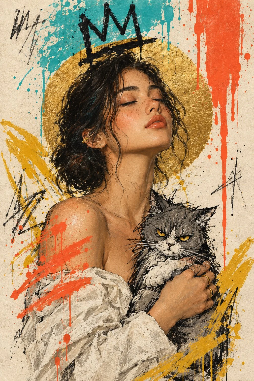 Bellezza delicata. Tratti selvaggi. Un gatto molto poco impressionato. 🐈‍⬛🎨