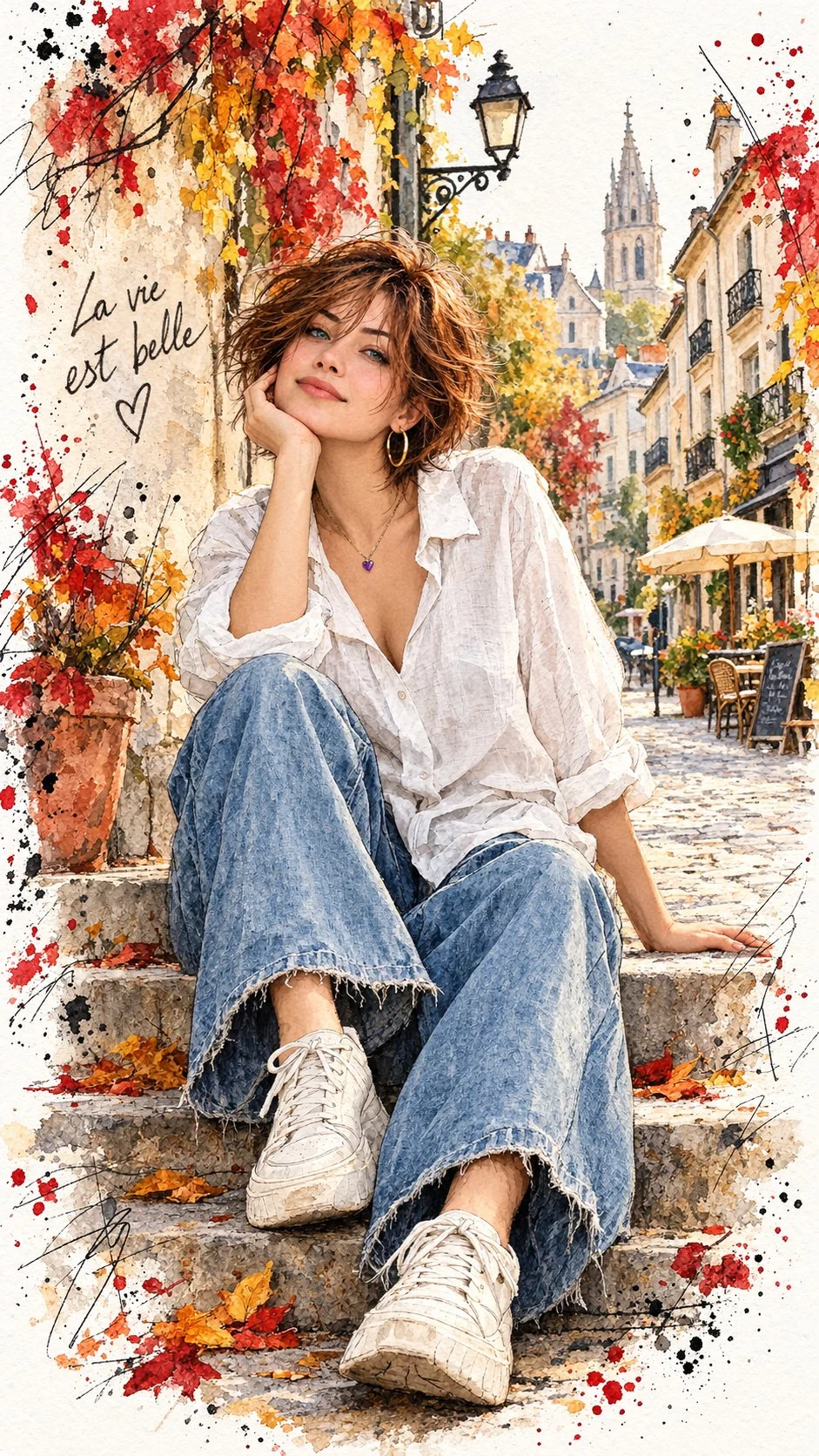 Autunno a Parigi, dipinto come un bel ricordo. 🍂✨