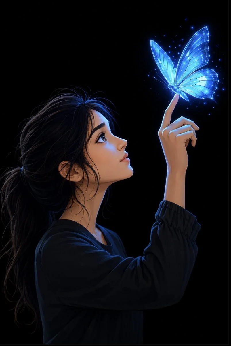 Dove la magia incontra la punta di un dito. 🦋💙
