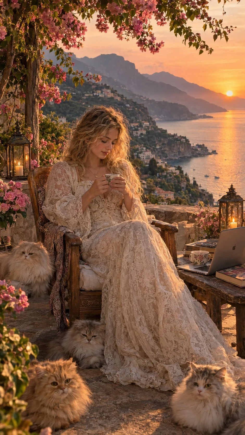 Alcuni tramonti sembrano un piccolo angolo di paradiso. 🌅🌸🐈