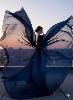 Scatto dinamico cinematografico di alta moda