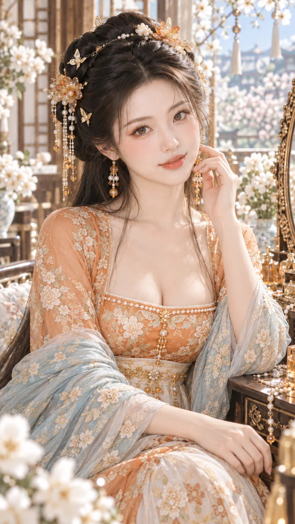 GPT Image 2.5生成古风人像：蜜杏照春颜