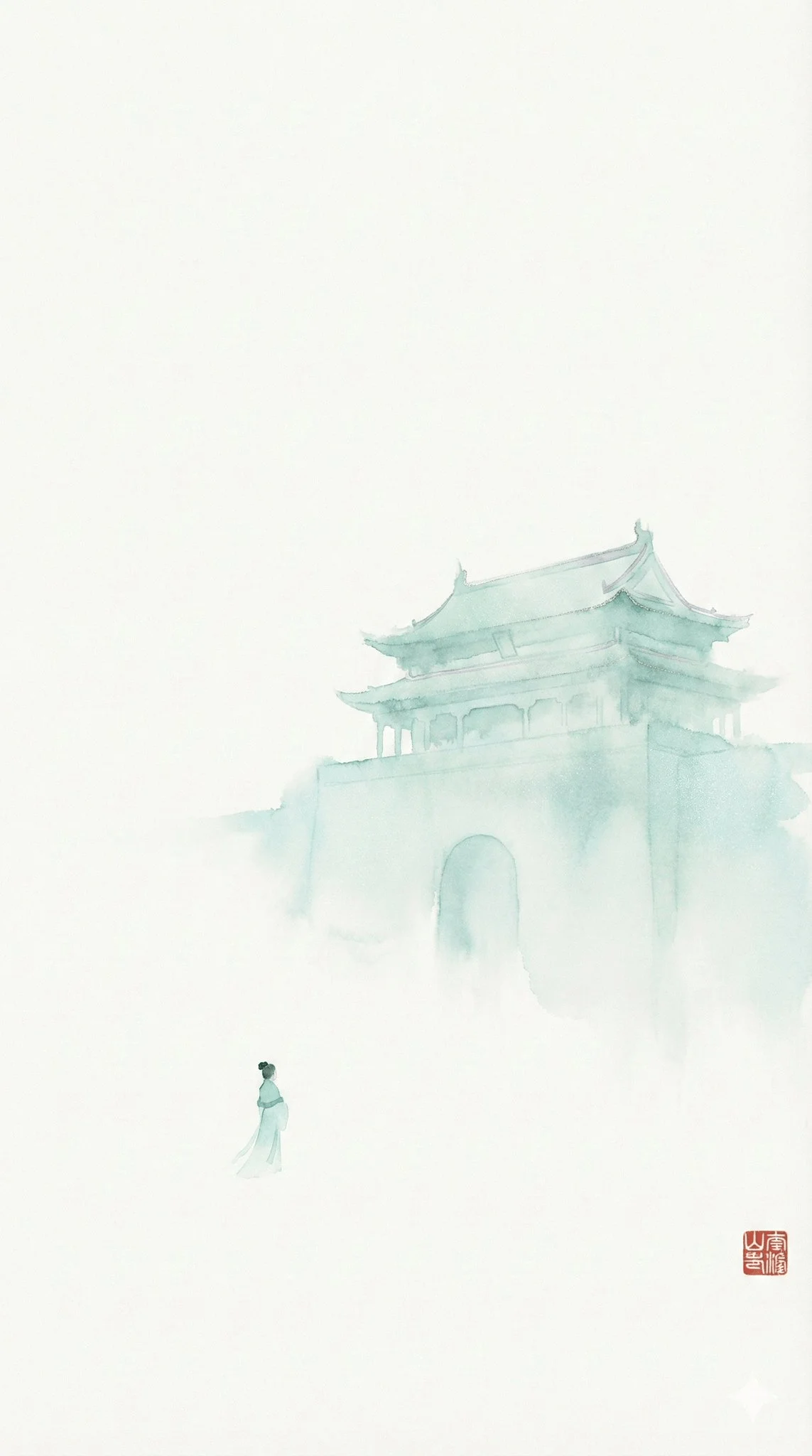 A Song Dynasty Dance, Ethereal in Blue-Green