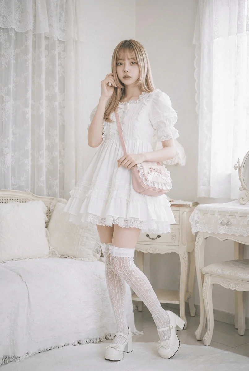 甜妹風純白蘿莉塔