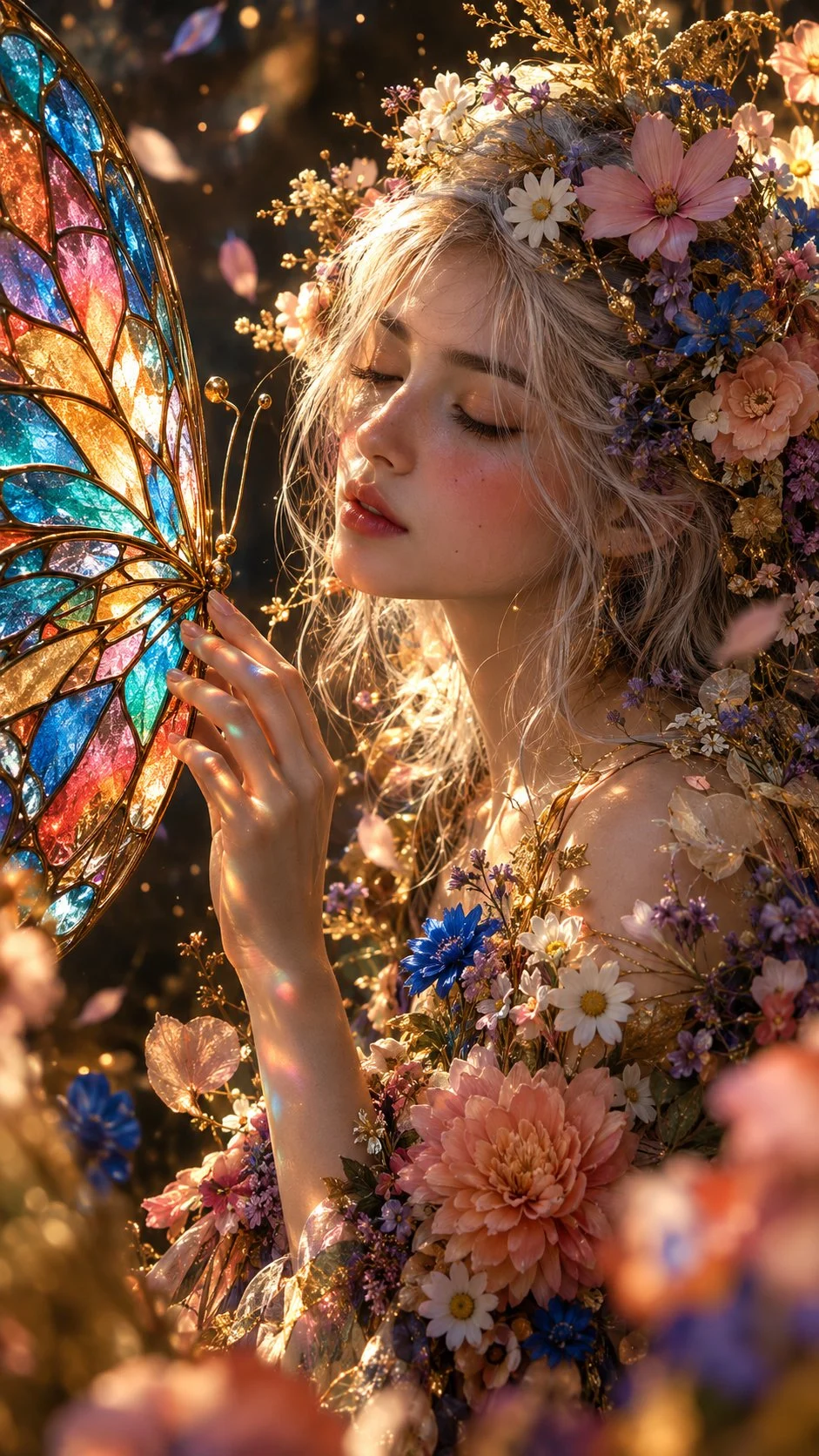 Dove i fiori sbocciano e le vetrate artistiche prendono vita, la magia sembra quasi reale. 🦋