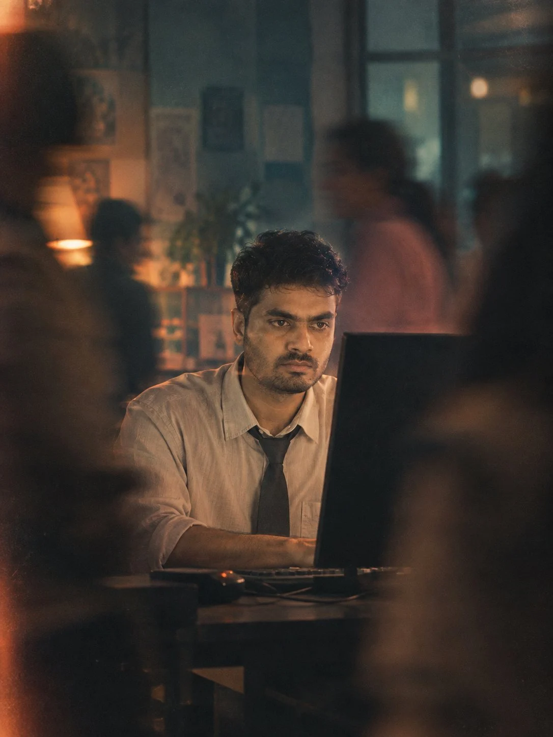 Lost in the work, while the world keeps moving.
