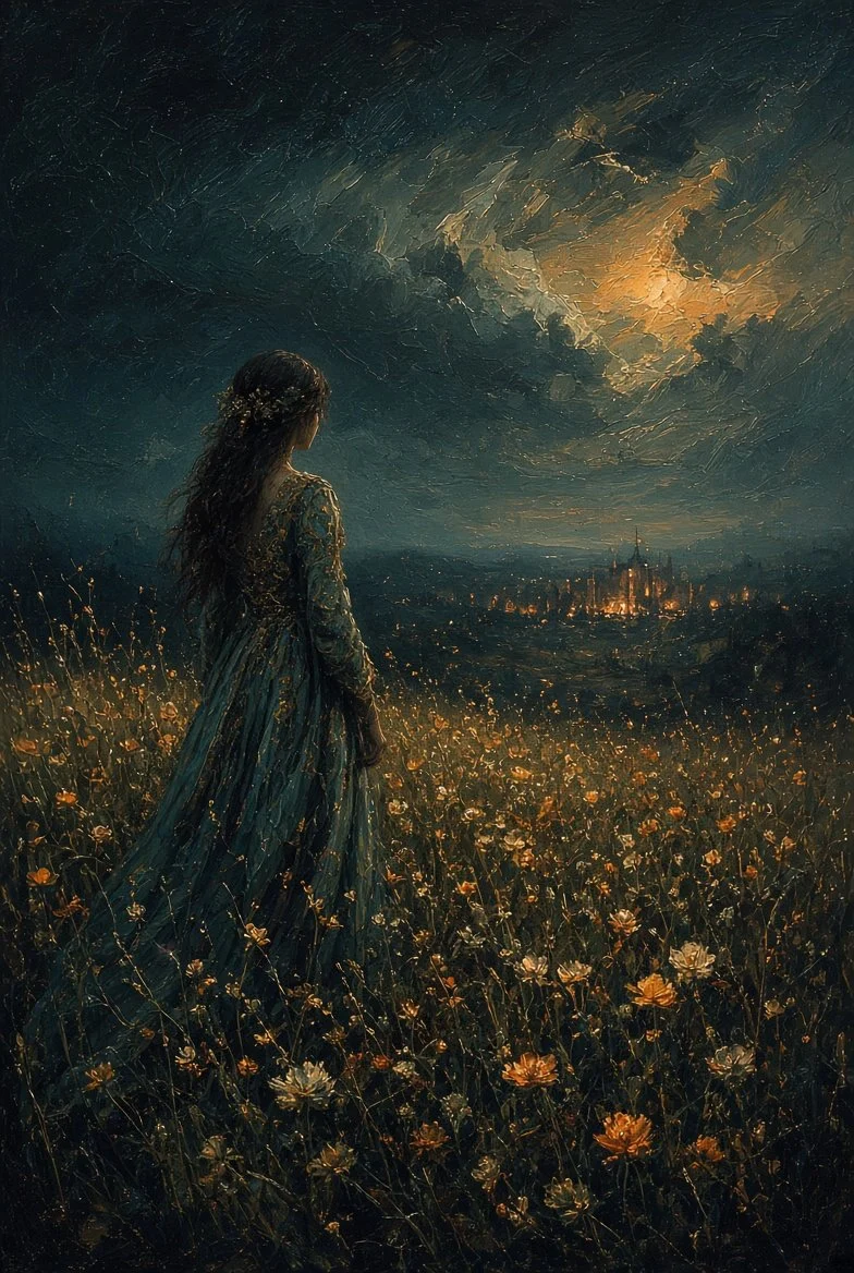 Sotto la luce della luna, anche i fiori sembrano nascondere un segreto. 🌙🌸✨