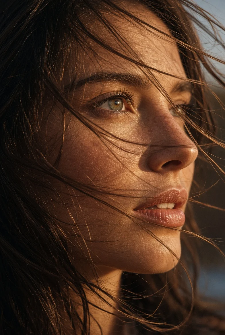 Luz dorada, cabello al viento y un momento que se siente eterno. ✨