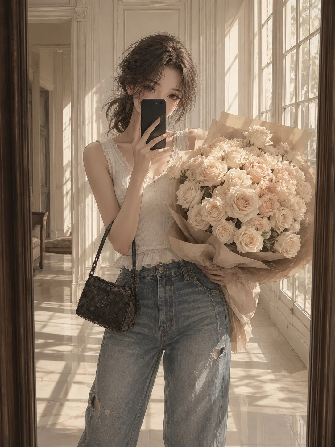 Sanftes Licht, wilde Rosen und ein wenig Hauptdarstellerinnen-Energie. 🌹