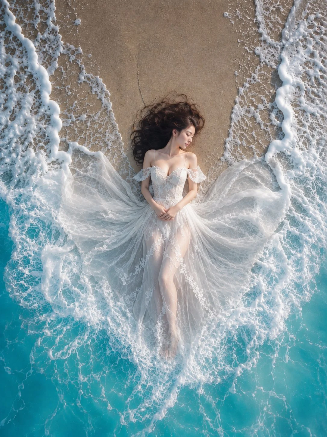 Oltre il pizzo che le onde hanno disfatto, dormendo al confine tra mare e sogno.