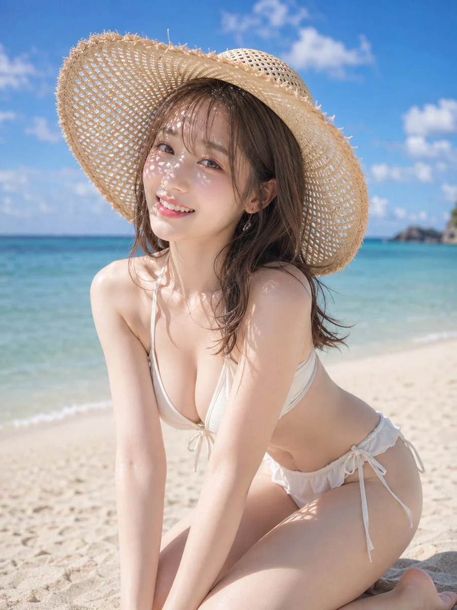 Persino le ombre intrecciate del cappello di paglia cadono scintillando sul suo sorriso. 👒☀️