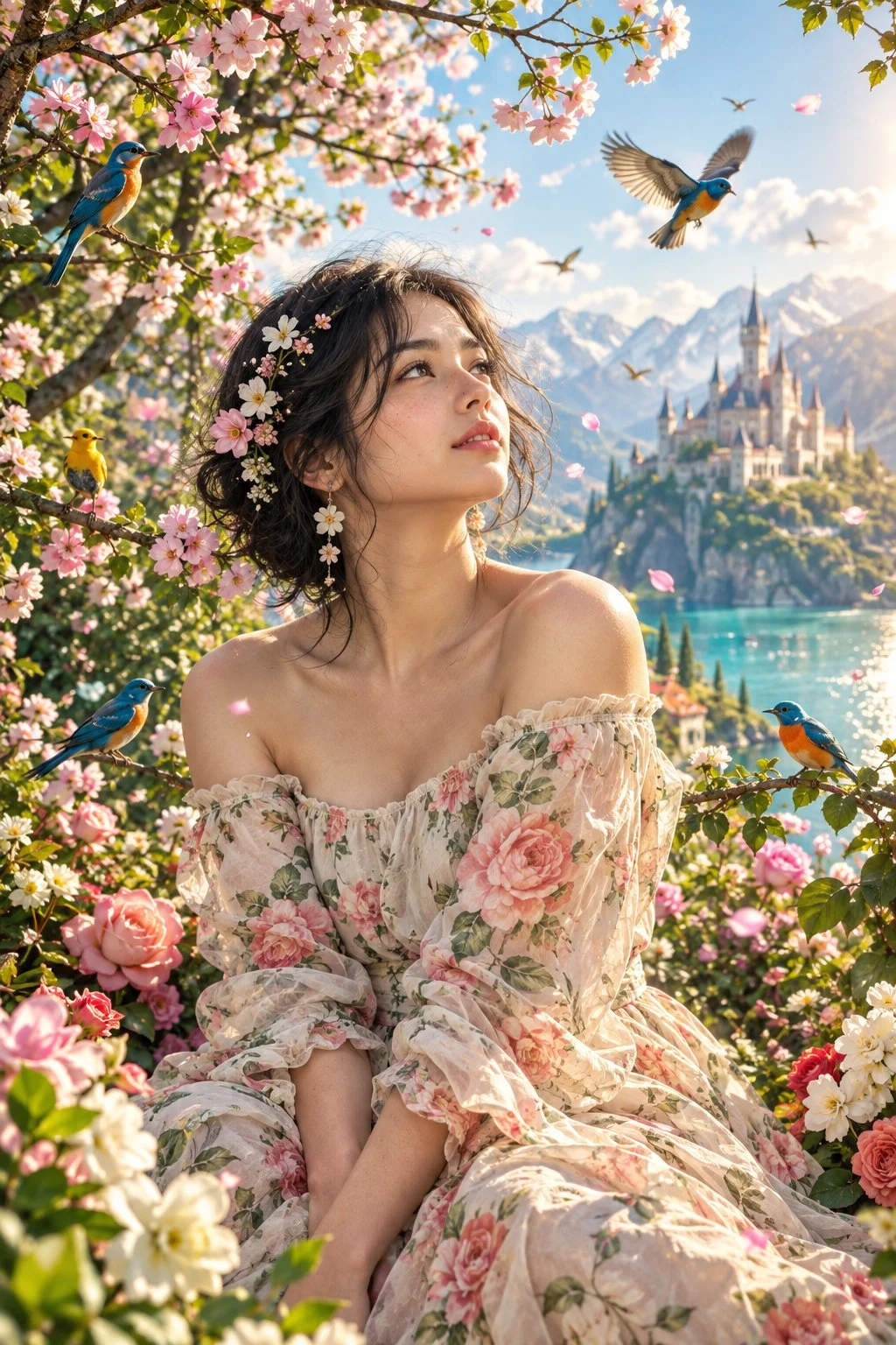 🌸 Persa in un giardino dove i sogni fioriscono e la magia sembra reale. 🕊️