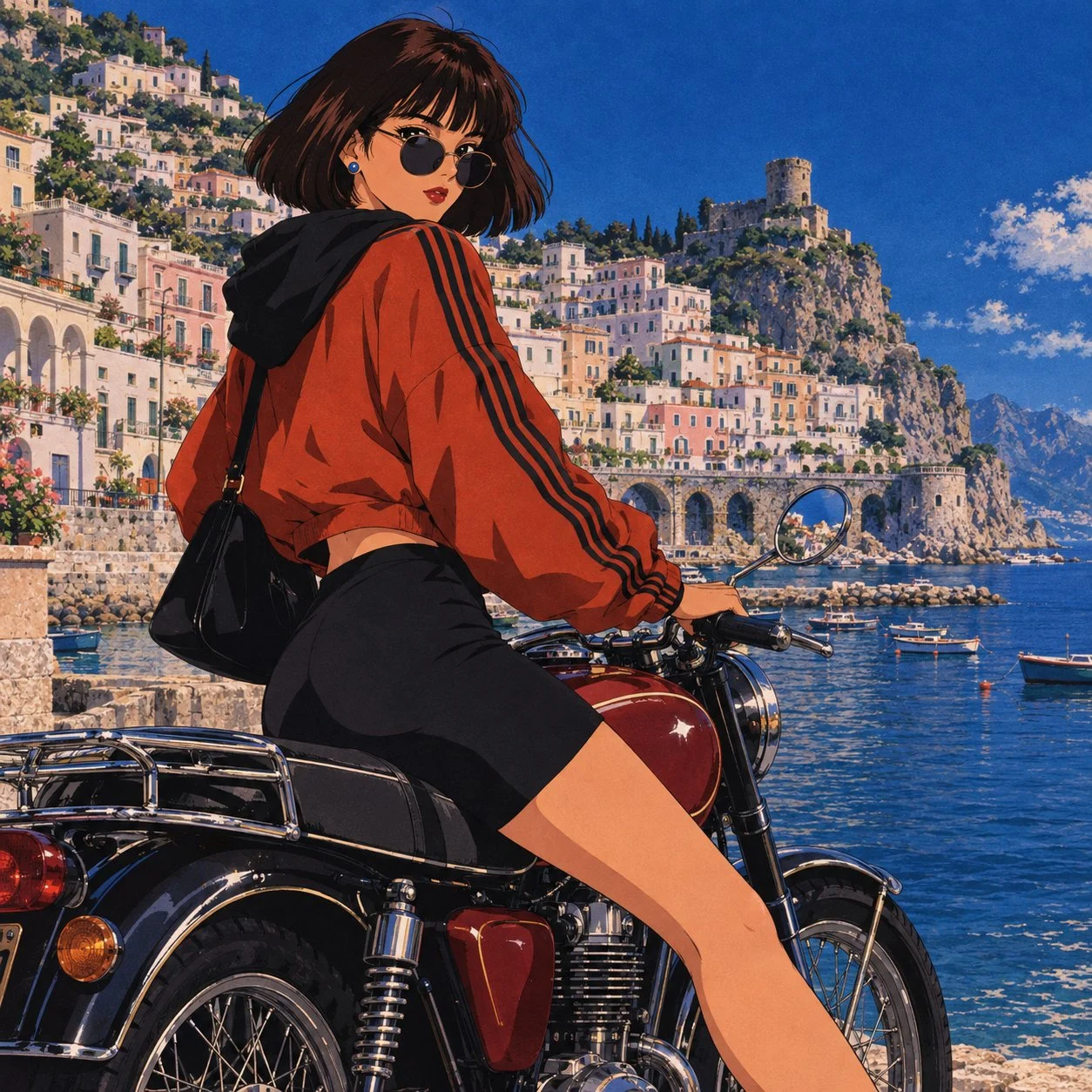 Inseguendo tramonti, cavalcando liberi, e lasciando un po' di mistero dietro. 🏍️☀️🌊