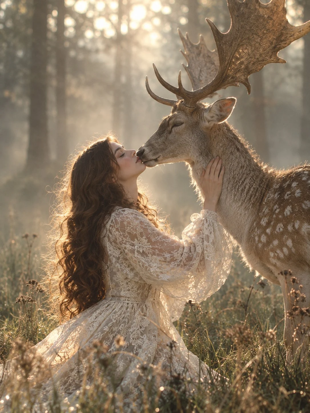 Wo wilde Herzen im goldenen Schweigen des Waldes aufeinandertreffen. 🦌✨🌿