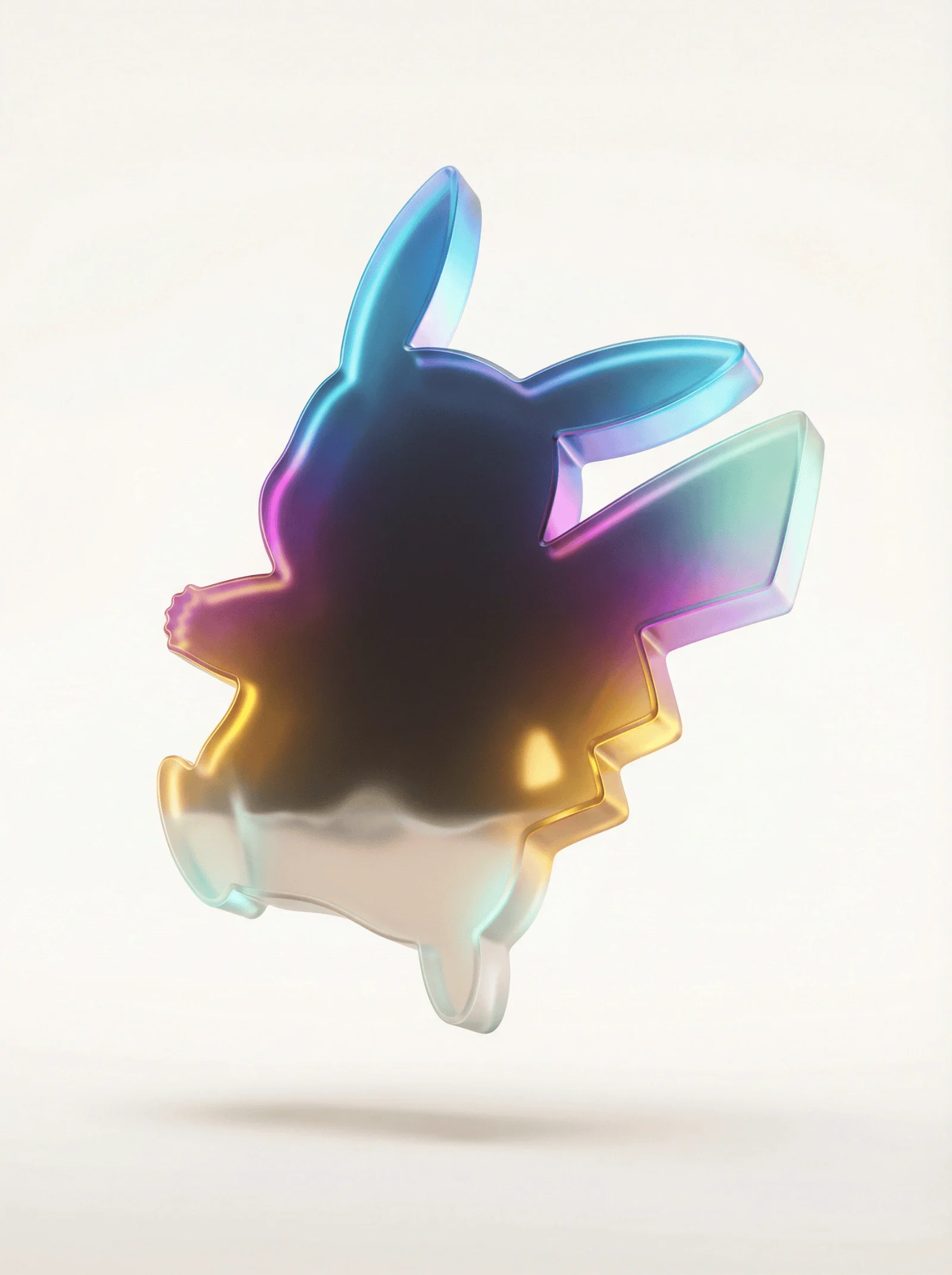 Pikachu sospeso con gradiente olografico