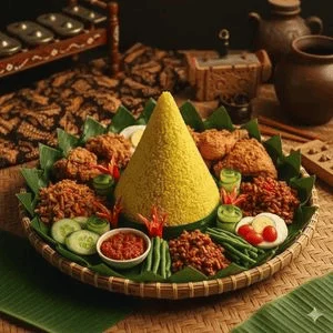 Food photography di Nasi Tumpeng