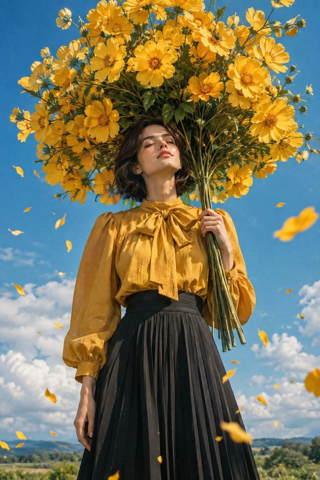 A veces el cielo se siente más cerca cuando llevas un poco de sol contigo. 🌼💛☀️