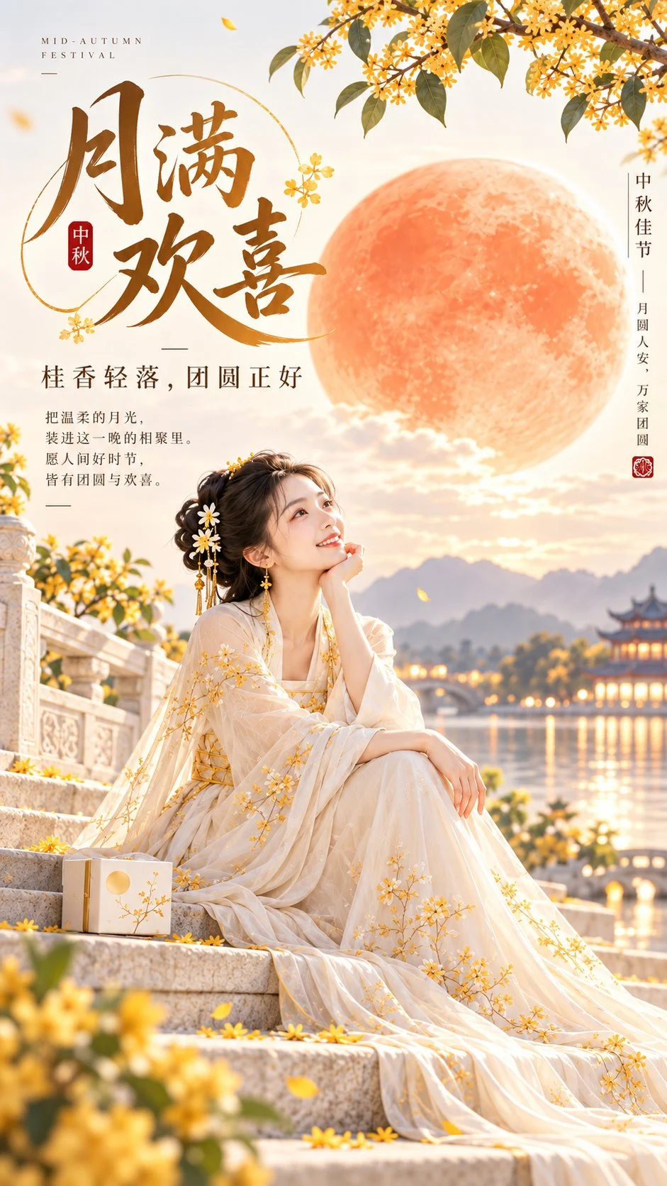 GPT Image 2.5生成中秋海报：月满欢喜
