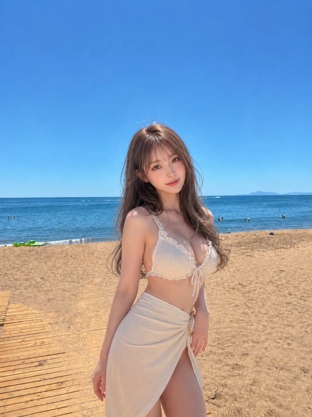 Su una spiaggia con tanto cielo azzurro d'avanzo, un bianco d'estate. ☀️🌊