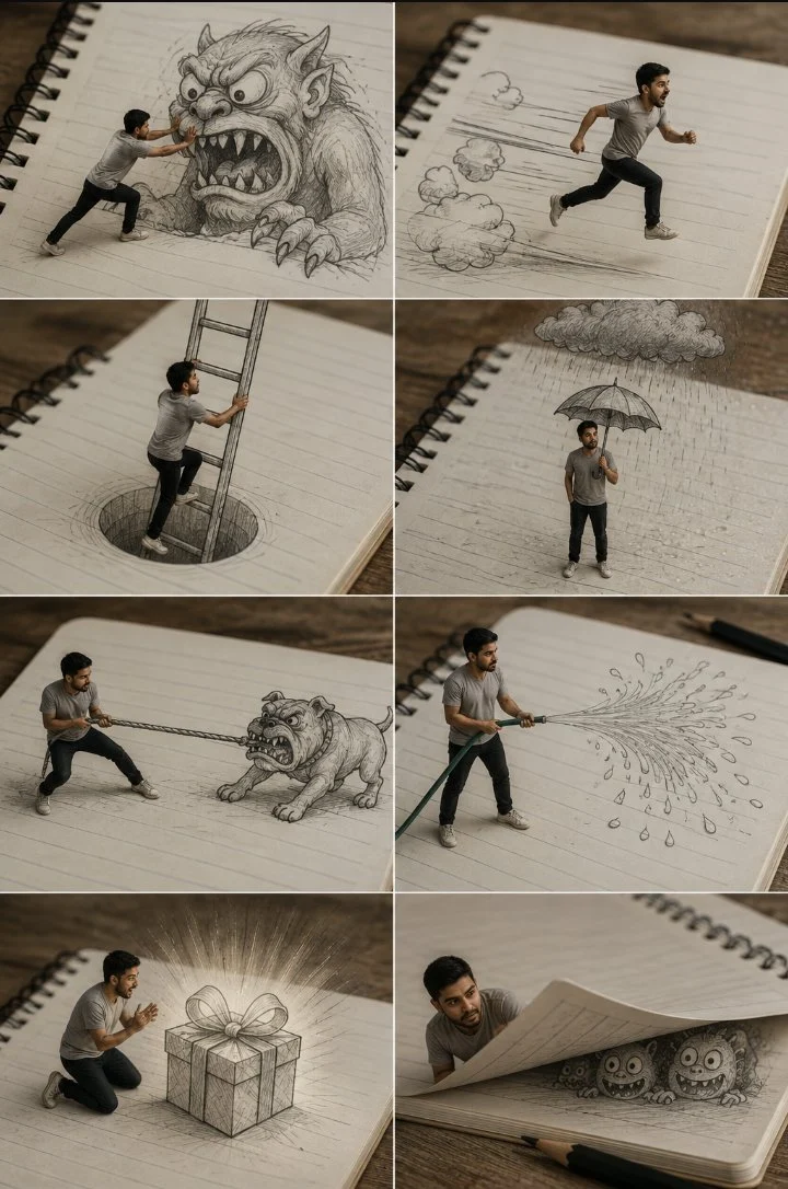Un quaderno. Otto storie. Immaginazione infinita.