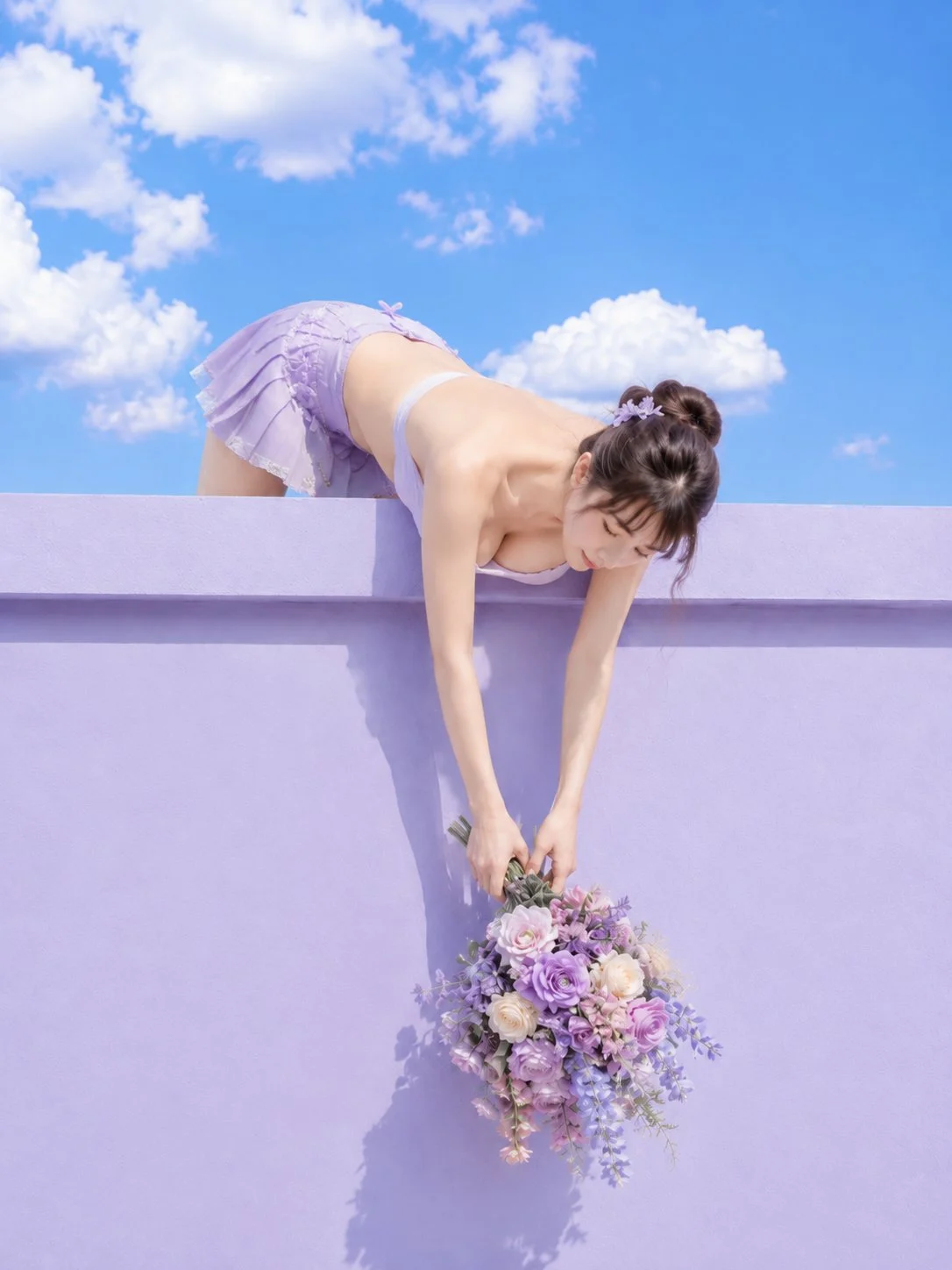 Tra cielo e muro, lasciar pendere dolcemente un bouquet 💐🪻
