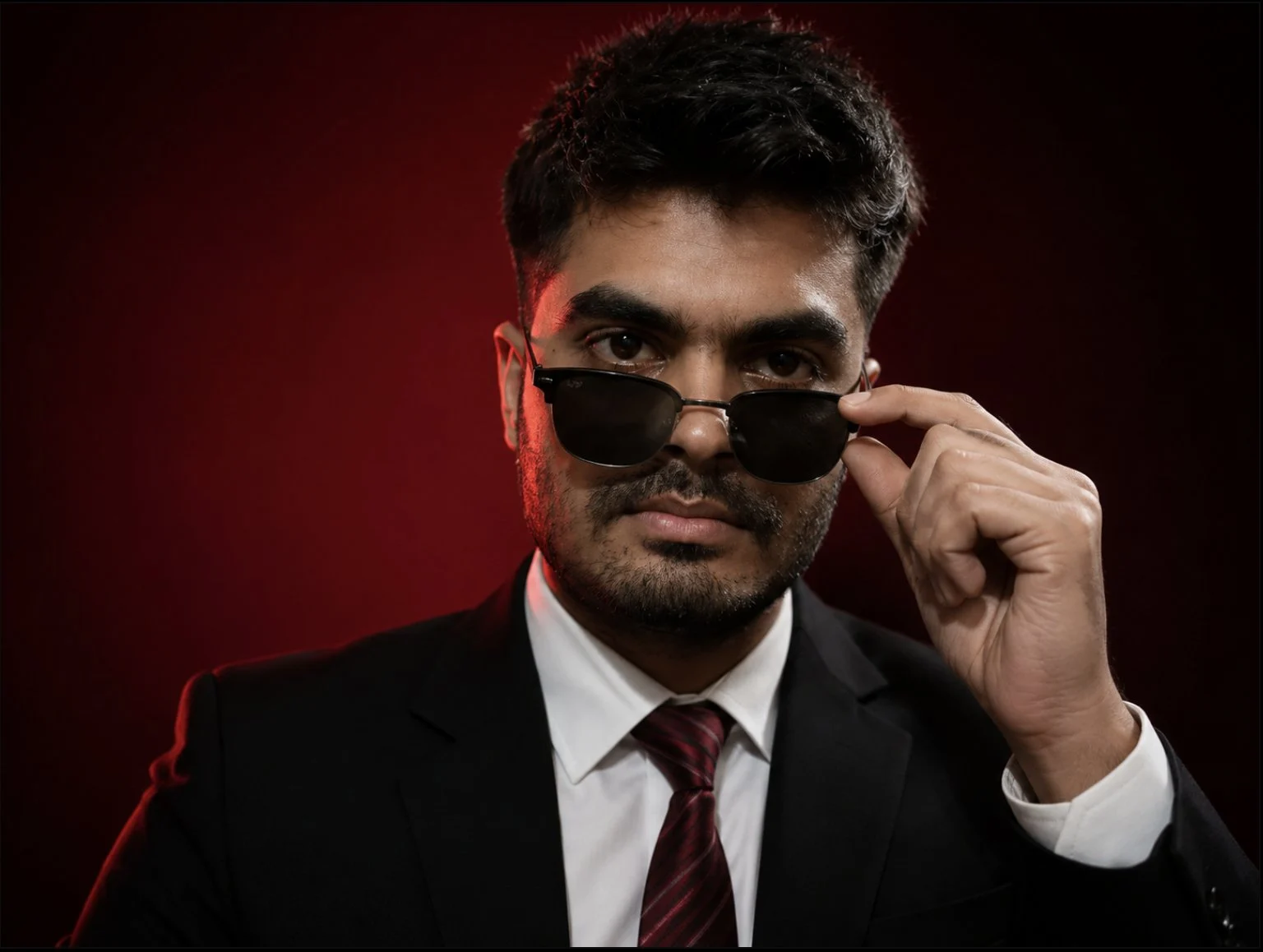 Sguardo silenzioso. Abito impeccabile. Energia diversa. 🕶️🖤