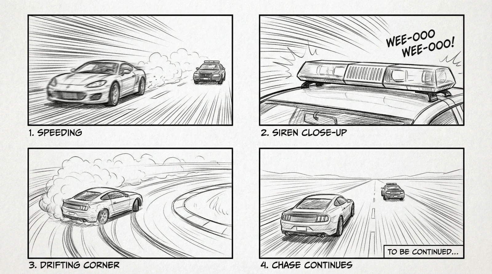 Storyboard di inseguimento