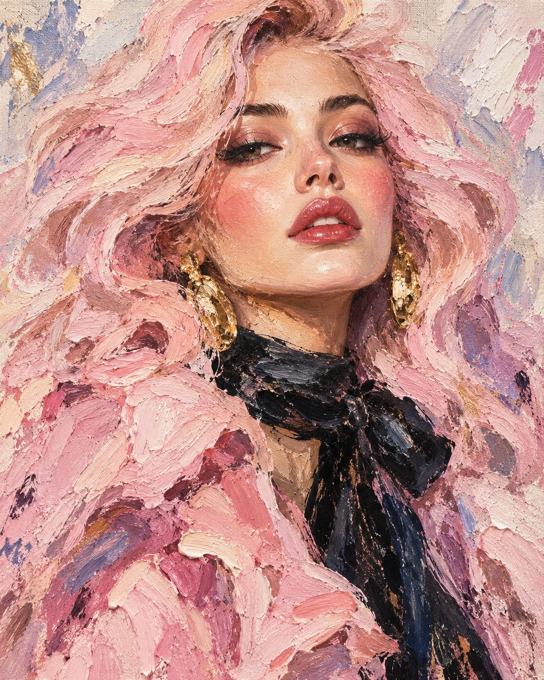 Quando la moda incontra la pennellata grezza — la bellezza diventa arte. 🎨