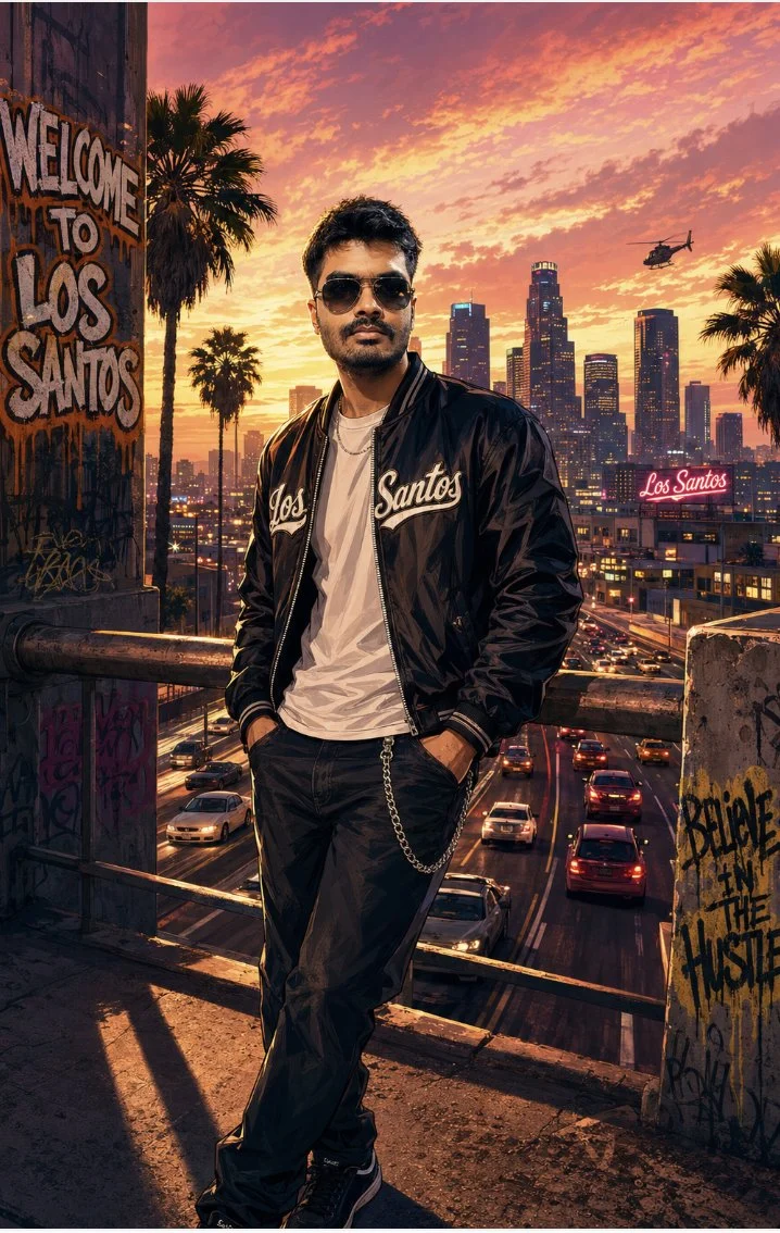 Illustrazione ritratto a tema GTA