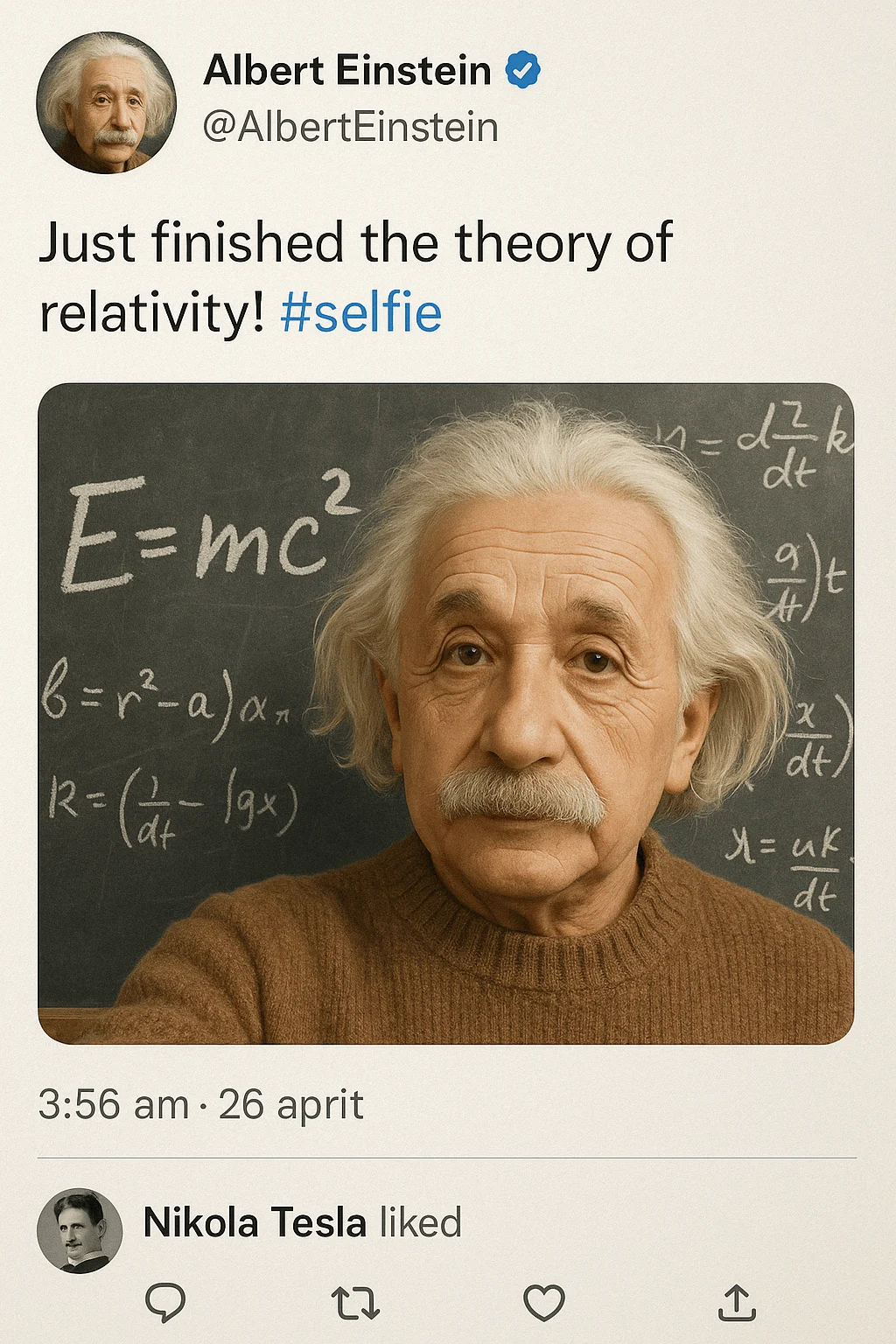 Finto screenshot di un tweet (Einstein)