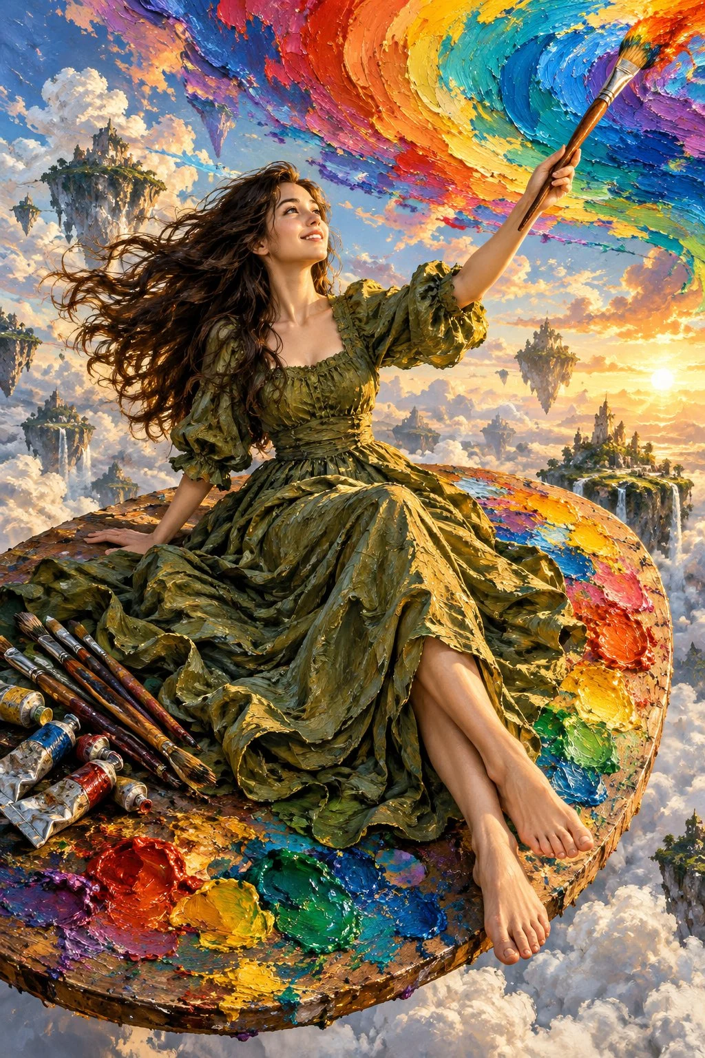 Non ha solo dipinto il cielo… ha dipinto i suoi sogni attraverso i cieli. 🎨