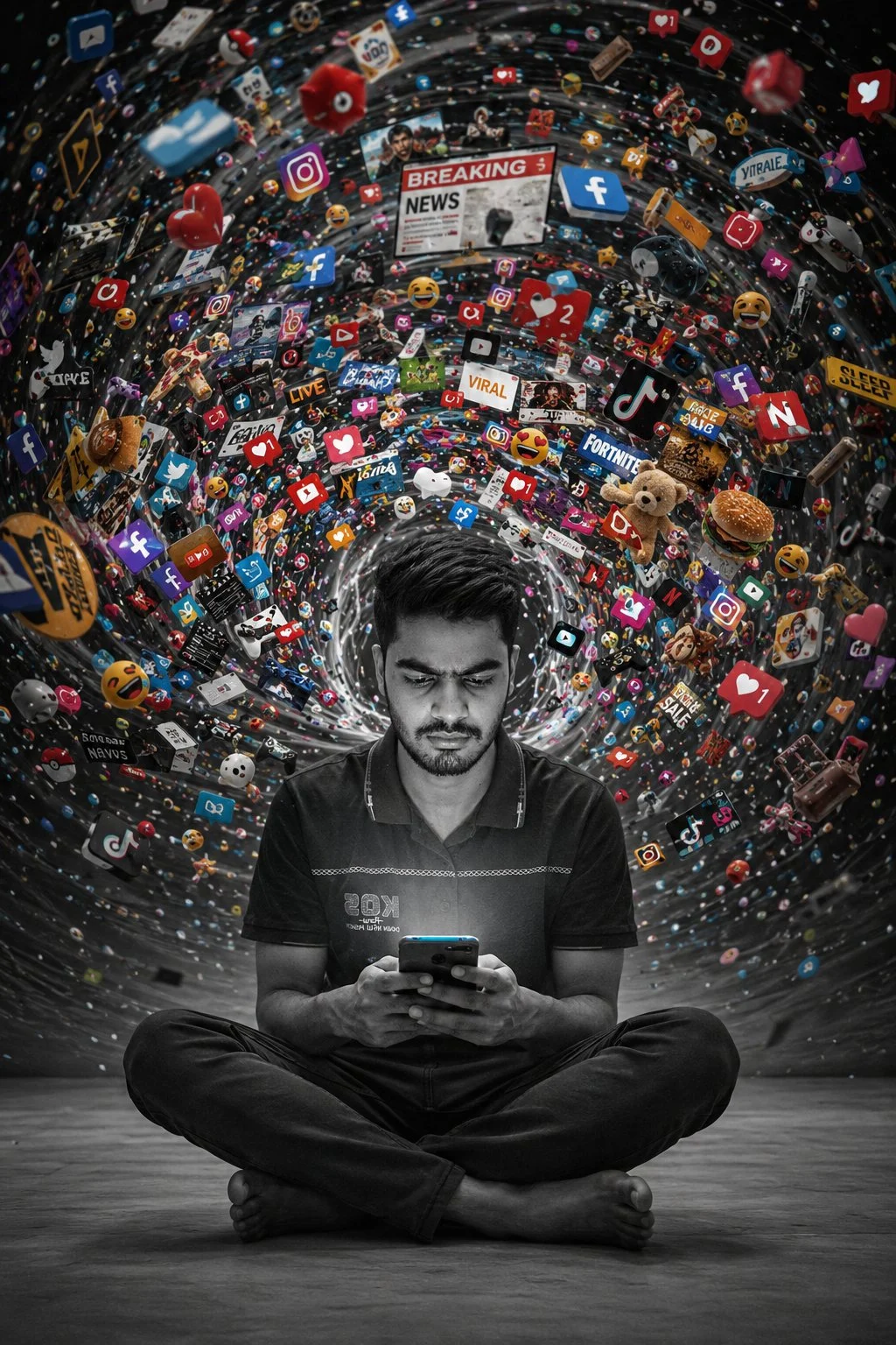 Intrappolato nel vortice digitale. 📱🌀